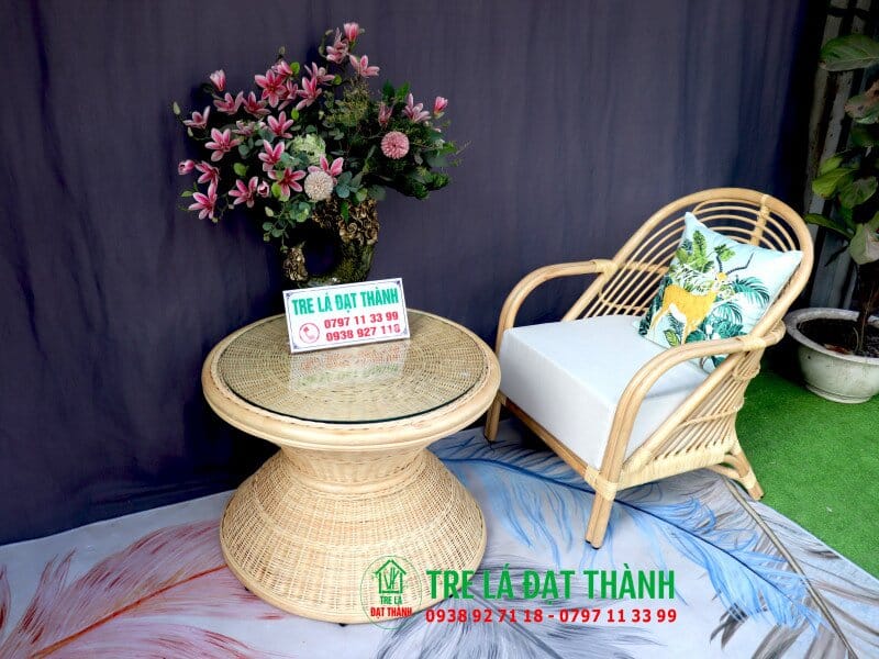 Bàn Ghế Mây Ngoài Trời - BGMNT005